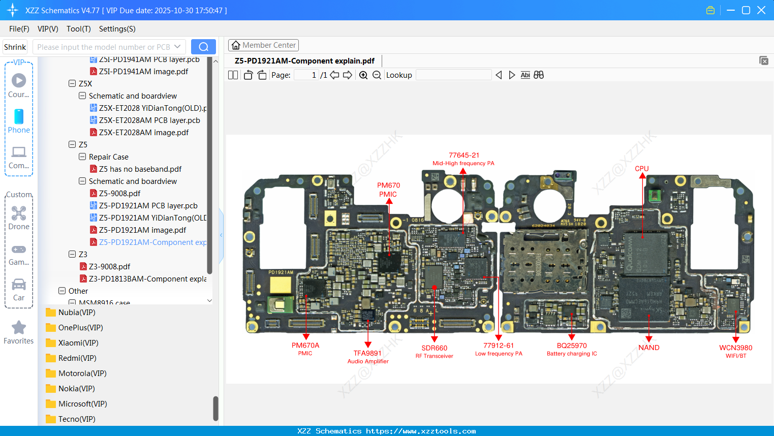 VIVO Z5-PD1921AM-Component Explain